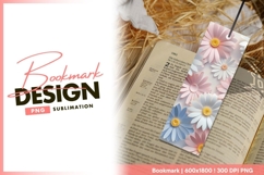 Paper Daisy Flowers in Pastel Colors on bookmark png design Product Image 1
