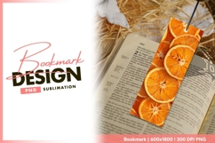 Close up of sliced orange fruit segments bookmark png design Product Image 1