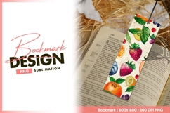 Watercolor Fruit Arrangement with bookmark png design Product Image 1