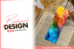 Colorful abstract alcohol ink background texture bookmark Product Image 1
