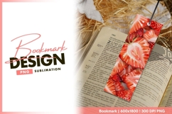 Close Up of Sliced Strawberries Showing bookmark png design Product Image 1
