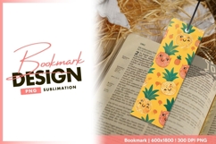 Whimsical Pineapple Pattern with Smiling bookmark png design Product Image 1