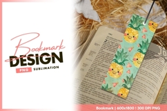 Watercolor Pineapple and Watermelon Pattern bookmark png Product Image 1