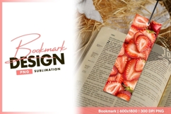 Close-up of Freshly Sliced Strawberries bookmark png design Product Image 1