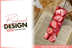 Close-up of sliced fresh red strawberries bookmark png Product Image 1