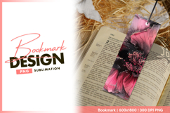 Abstract pink and black floral ink art bookmark Product Image 1