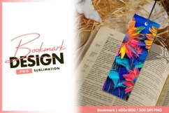 Colorful Floral Illustration with Blue bookmark png Product Image 1