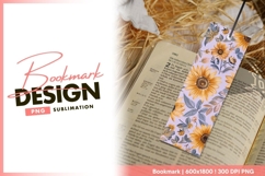 Sunflower and Leaf Pattern on Light Purple bookmark png Product Image 1