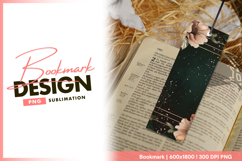 Floral dark green and gold bookmark png Product Image 1