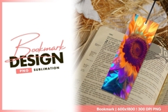 Close-up of a vibrant sunflower with orange bookmark png Product Image 1