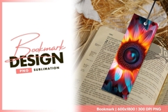Abstract Sunflower with Orange Red and bookmark png Product Image 1