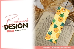 Cartoon Pineapple Pattern with Smiling bookmark png design Product Image 1