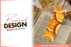 Close up of fresh orange slices with bookmark png Product Image 1