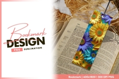 Colorful Floral Arrangement of Yellow Blue bookmark png Product Image 1