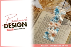 Pastel Floral Arrangement with Blue and Peach bookmark png Product Image 1