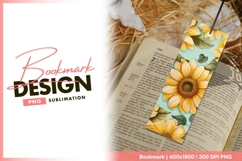 Sunflower Illustration with Yellow Petals bookmark png Product Image 1
