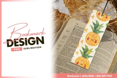 Whimsical Smiling Pineapple Illustration bookmark png Product Image 1