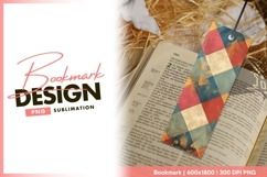 Abstract Harlequin Pattern with Red Pink bookmark png Product Image 1