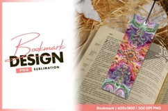 Abstract Fractal Pattern in Pink Purple bookmark png design Product Image 1