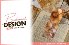 Abstract floral art with gold accents and bookmark png Product Image 1