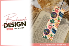 Colorful Mexican Pattern with Flowers bookmark png design Product Image 1