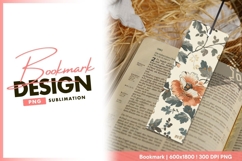 Floral pattern with large orange and white bookmark png Product Image 1