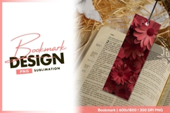 Red Paper Flowers Close Up Floral bookmark png design Product Image 1