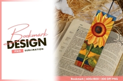 Embroidered Sunflower with Yellow Orange bookmark png design Product Image 1