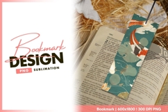 Koi Fish Illustration with Lotus Pads and Teal bookmark png Product Image 1