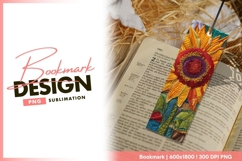 Embroidered Sunflower with Detailed bookmark png design Product Image 1