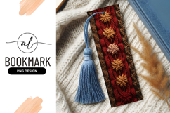 Knitted Red and Brown Floral Pattern with Textured Details Product Image 1