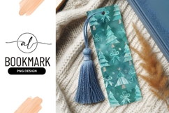 Teal Christmas Trees and Bows Watercolor Illustration Product Image 1