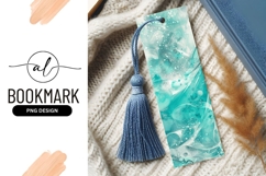 Abstract Teal and White Watercolor Illustration with Swirls Product Image 1