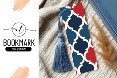 Geometric Pattern in Red Blue and White with Repeating Product Image 1
