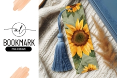 Watercolor Sunflower Bookmark PNG Illustration with Yellow Product Image 1