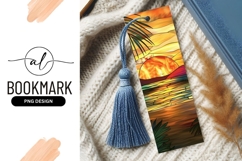 Stained Glass Sunset Palm Tree Landscape Illustration Product Image 1