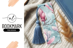 Watercolor Magnolia Flowers and Branches on Teal Background Product Image 1