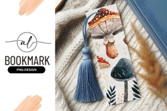 Watercolor Mushroom Illustration with Red Brown and Blue Cap Product Image 1