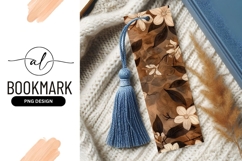 Brown floral illustration with white flowers and dark leaves Product Image 1