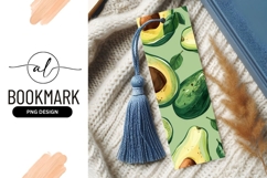 Avocado Slices and Whole Fruit Illustration on Green Product Image 1