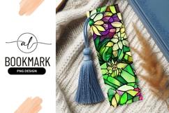 Colorful Stained Glass Flowers Bookmark Png Design Product Image 1