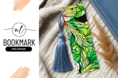 Abstract Leaf Pattern Green Yellow Bookmark Png Product Image 1