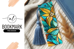 Colorful Stained Glass Floral Pattern Bookmark Png Product Image 1