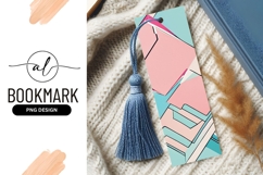 Abstract Pink Turquoise Bookmark Geometric Shapes Pattern Product Image 1