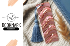 Abstract Rose Gold Sparkle Waves Bookmark Png Product Image 1