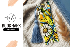 Stained Glass Style Daisies Bookmark Png Product Image 1