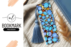 Blue Flower Stained Glass Abstract Bookmark Png Product Image 1