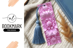 Pink Flower Embossed Background Bookmark Png Product Image 1