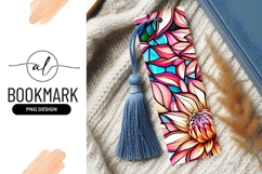 Abstract Floral Colorful Stained Glass Bookmark Png Product Image 1