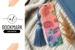 Floral Bookmark Png Illustration with Red and Pink Flowers Product Image 1